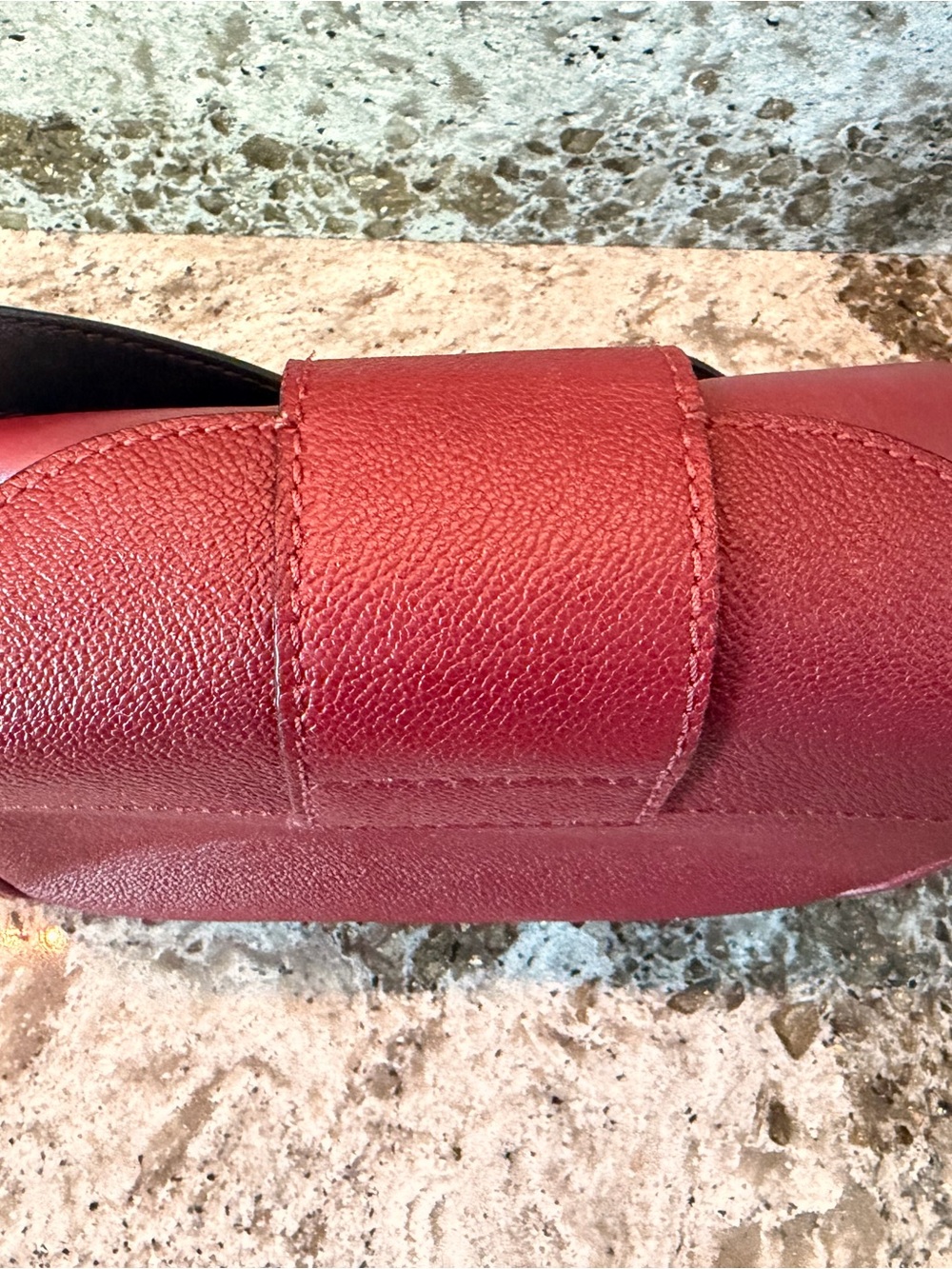 Burberry Burgundy Leather Crossbody with Vintage Check and Gold Hardware - Picture 7 of 16
